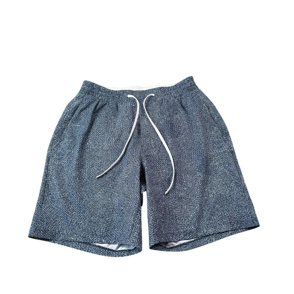 Lululemon Channel Cross Performance Blue White AOP Men's Swimshort Size Small‎